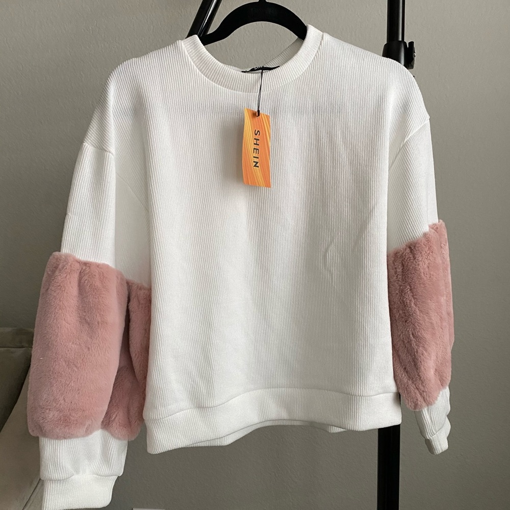 Teddy Insert Drop Sleeve Sweater